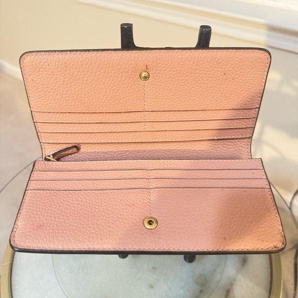 Tory Burch Robinson Snap Continental Wallet – Yellow & Blush Pebbled Leather - Picture 3 of 8